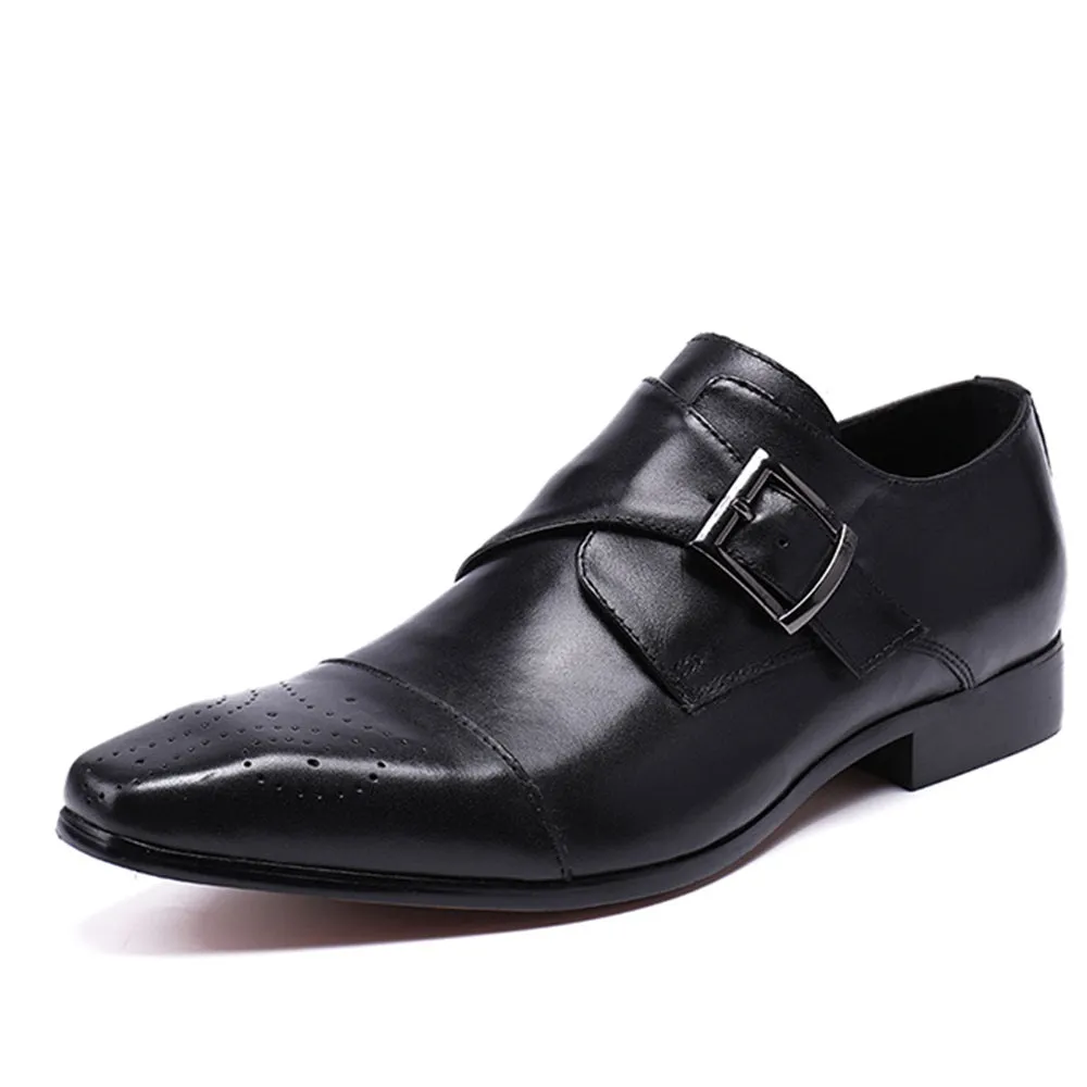 Men Captoe Monk Strap Oxford Shoes
