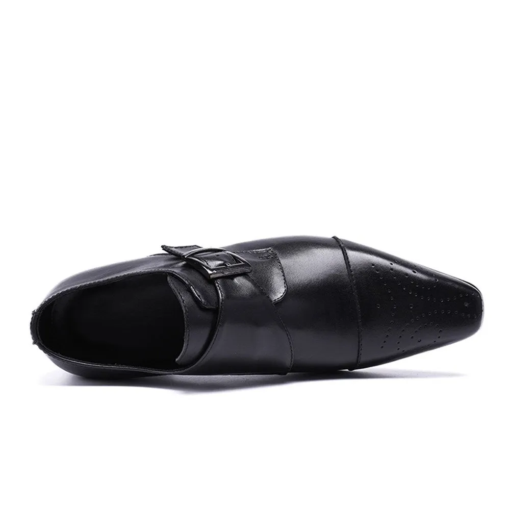 Men Captoe Monk Strap Oxford Shoes