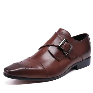 Men Captoe Monk Strap Oxford Shoes