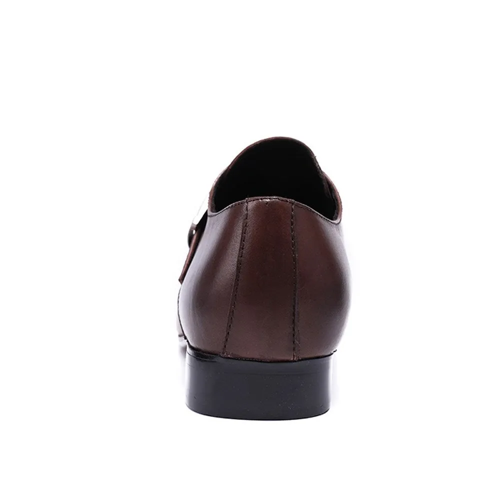 Men Captoe Monk Strap Oxford Shoes