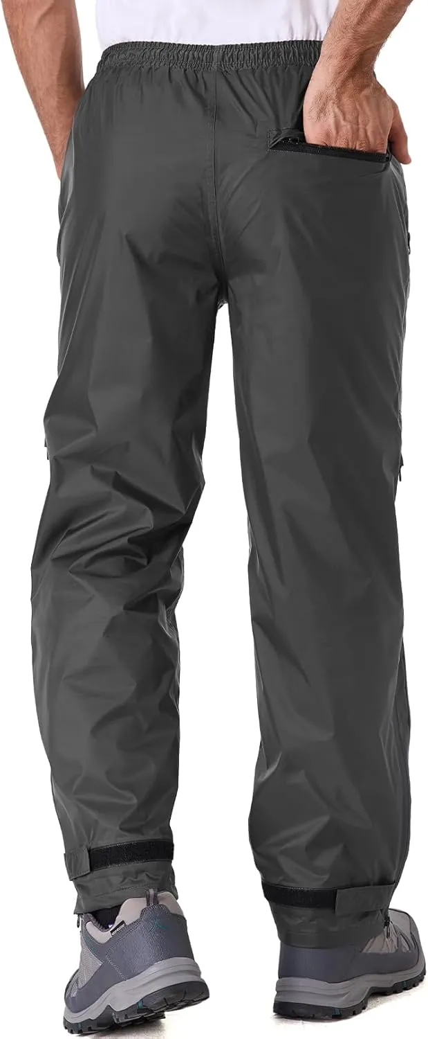 Men Waterproof Rain Pants Windproof Hiking Pants for Outdoor Fishing Bikng Golf Motorcycle Cycling Bushwalking Rowing