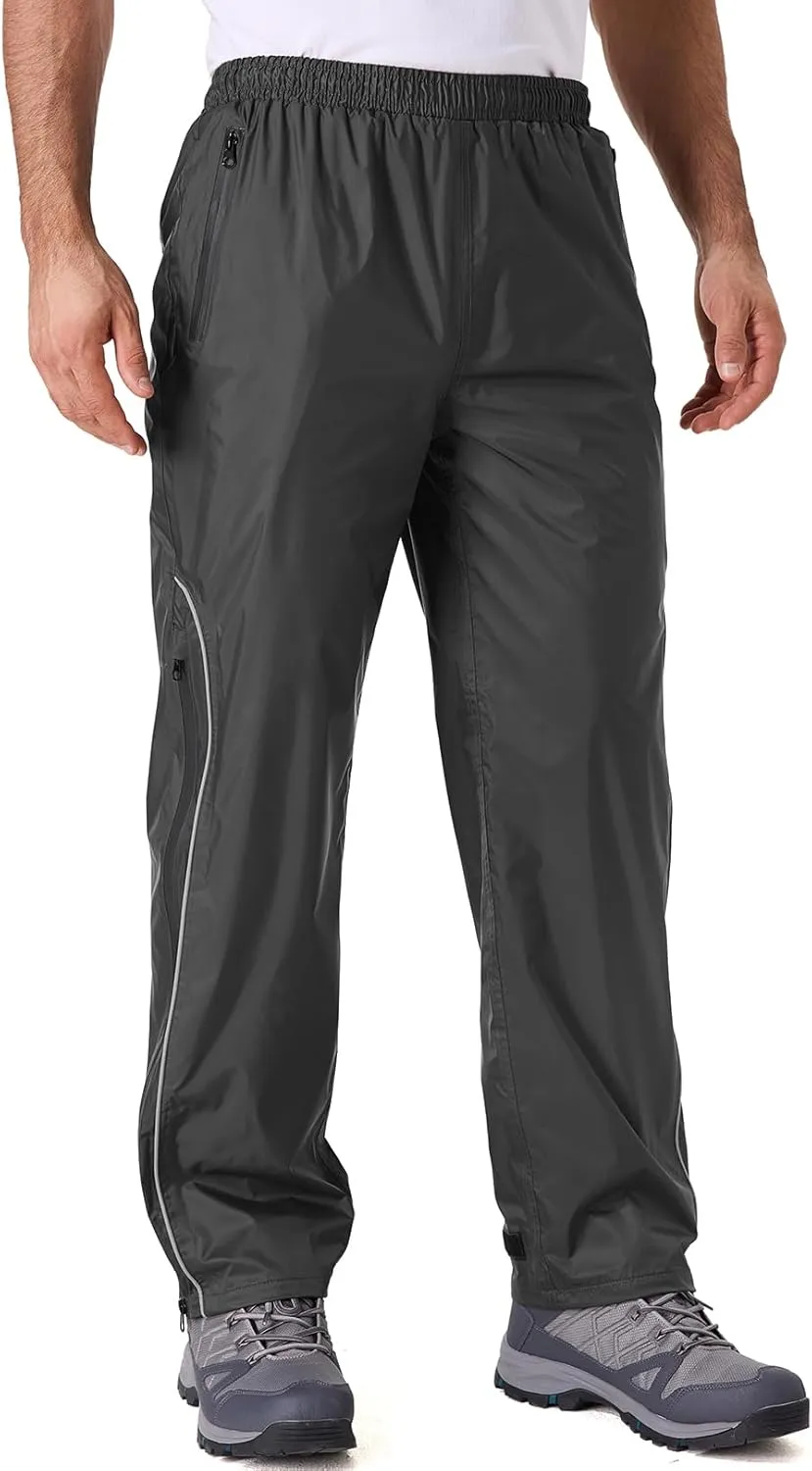 Men Waterproof Rain Pants Windproof Hiking Pants for Outdoor Fishing Bikng Golf Motorcycle Cycling Bushwalking Rowing
