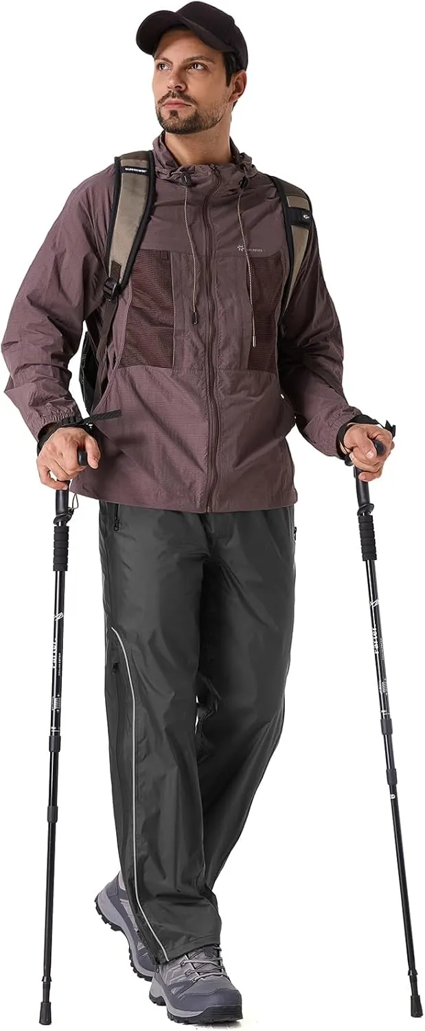 Men Waterproof Rain Pants Windproof Hiking Pants for Outdoor Fishing Bikng Golf Motorcycle Cycling Bushwalking Rowing