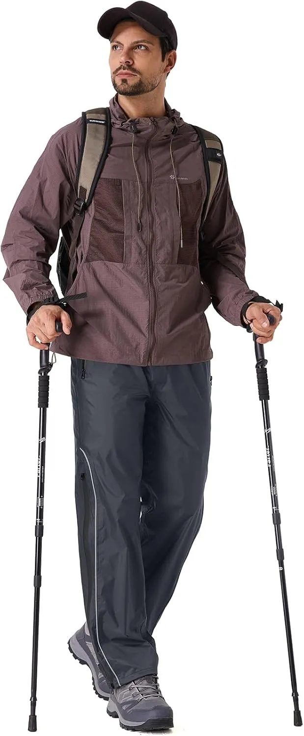 Men Waterproof Rain Pants Windproof Hiking Pants for Outdoor Fishing Bikng Golf Motorcycle Cycling Bushwalking Rowing