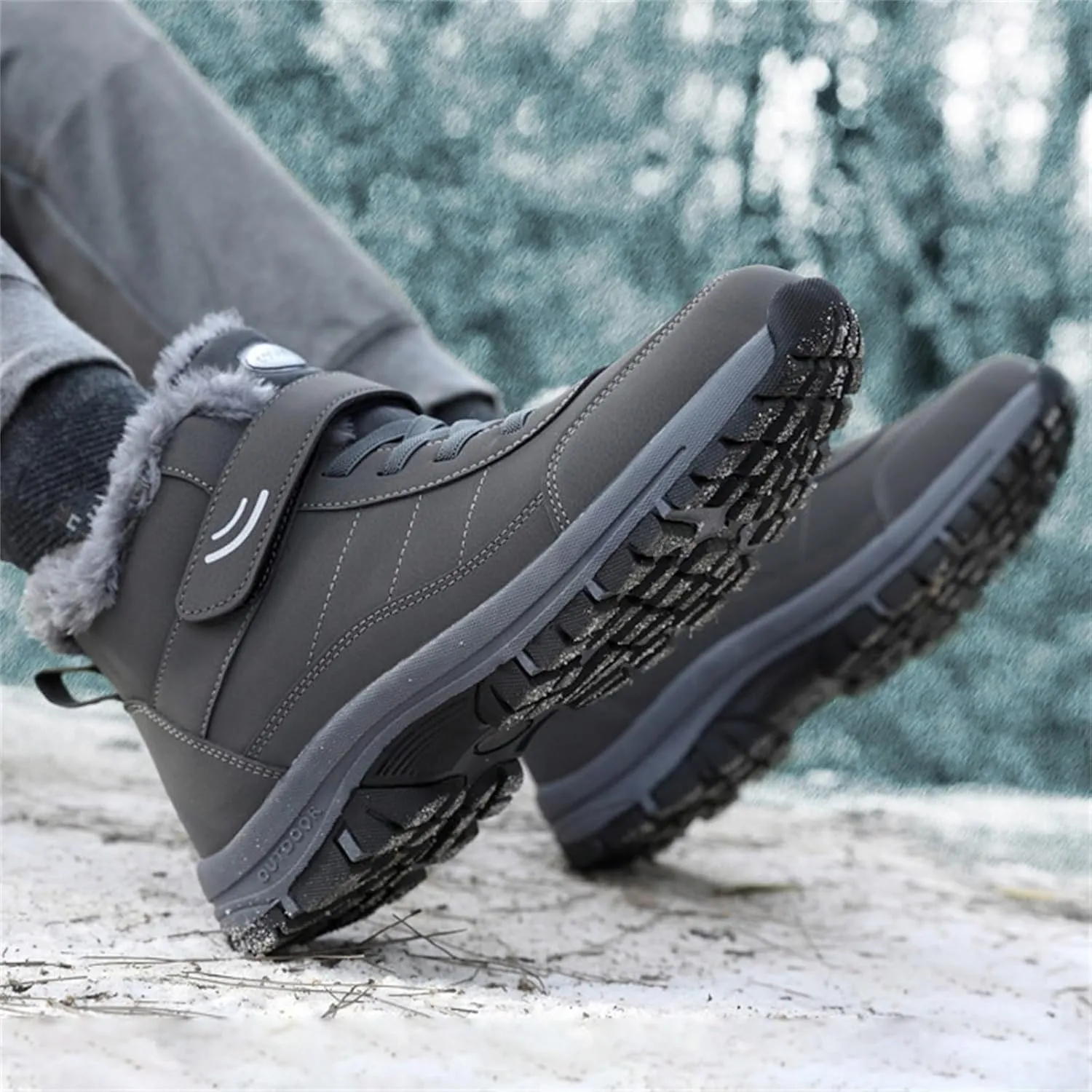 Men Work Boots Non Steel Toe Hiking Sneakers Fur Lined Ankle Boot Women's Working Shoes Winter Composite Safety Toe Waterproof Industrial Casual Hike Grounded Footwear