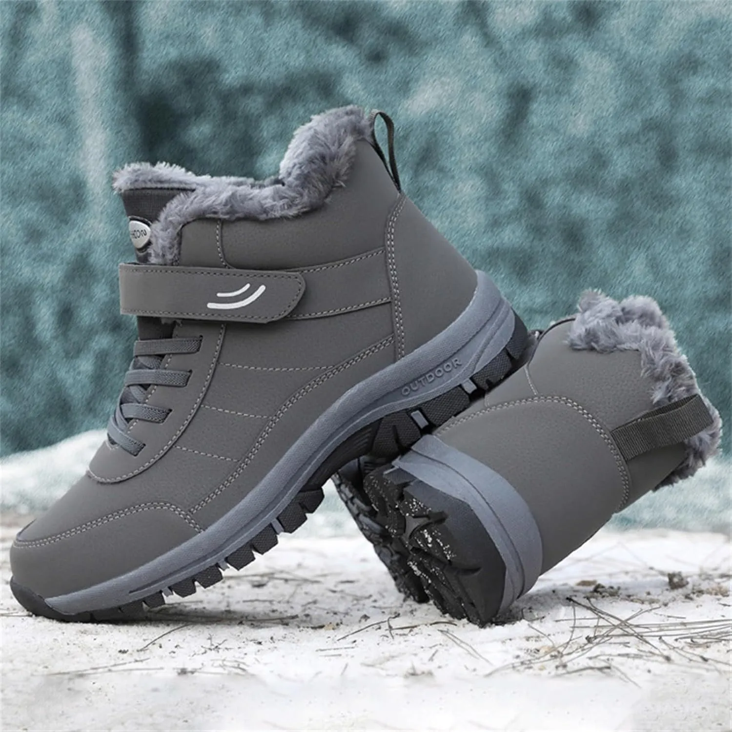 Men Work Boots Non Steel Toe Hiking Sneakers Fur Lined Ankle Boot Women's Working Shoes Winter Composite Safety Toe Waterproof Industrial Casual Hike Grounded Footwear