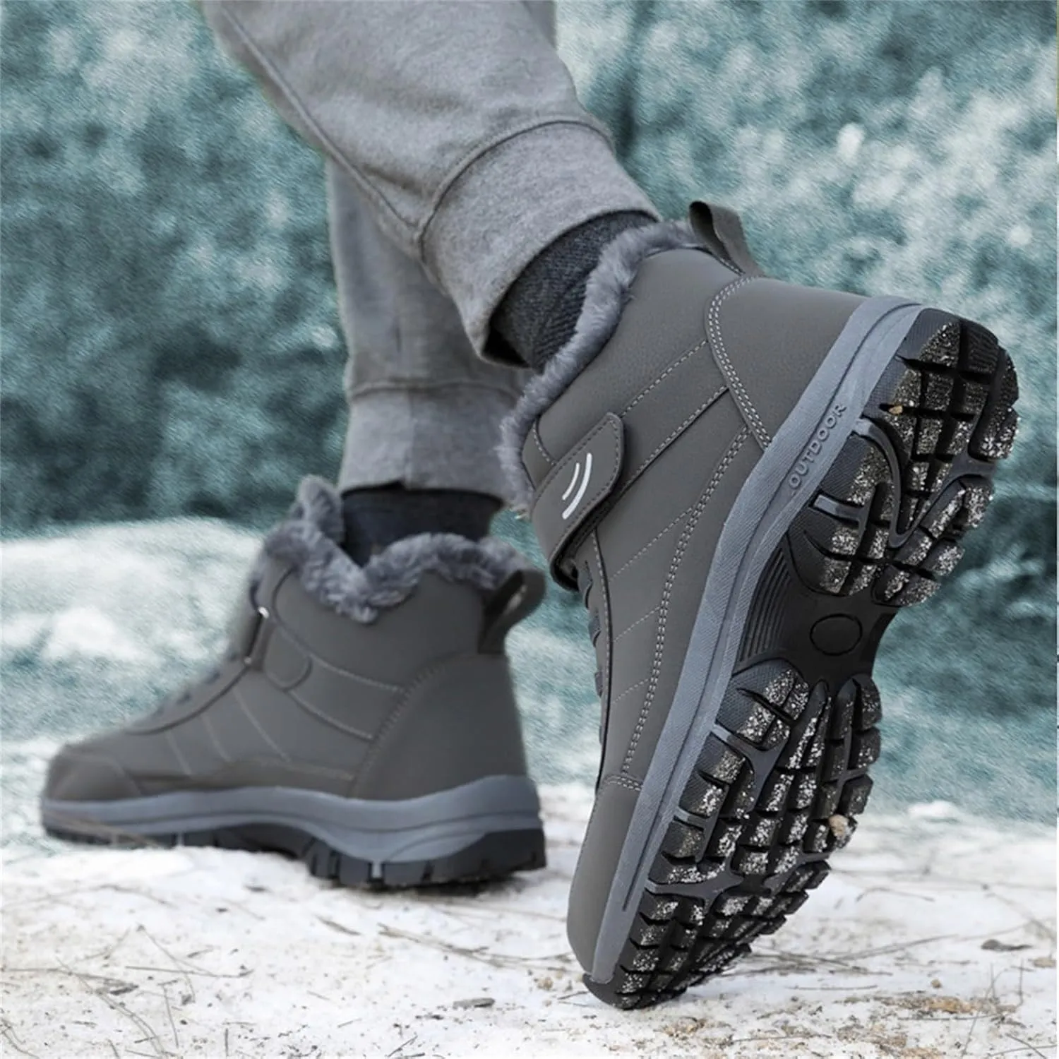 Men Work Boots Non Steel Toe Hiking Sneakers Fur Lined Ankle Boot Women's Working Shoes Winter Composite Safety Toe Waterproof Industrial Casual Hike Grounded Footwear