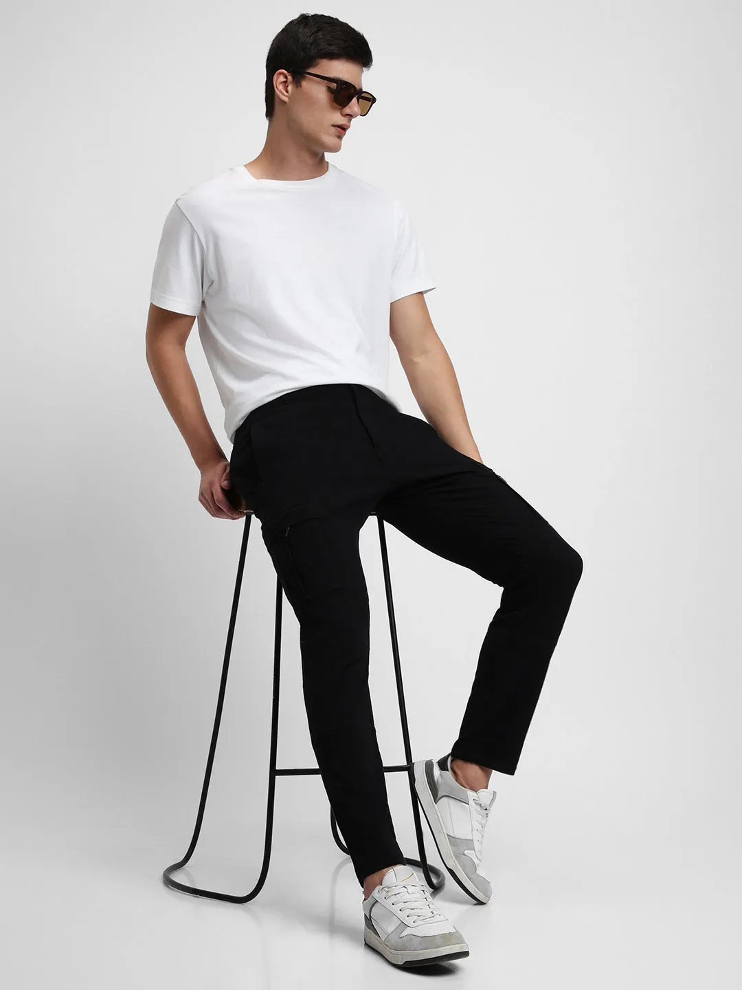 Men's Black Slim Fit Trousers