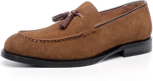 Men's Fashion Retro Suede Tasseled Loafers Shoes Business Casual Comfort Non-Slip Formal Dress Shoes