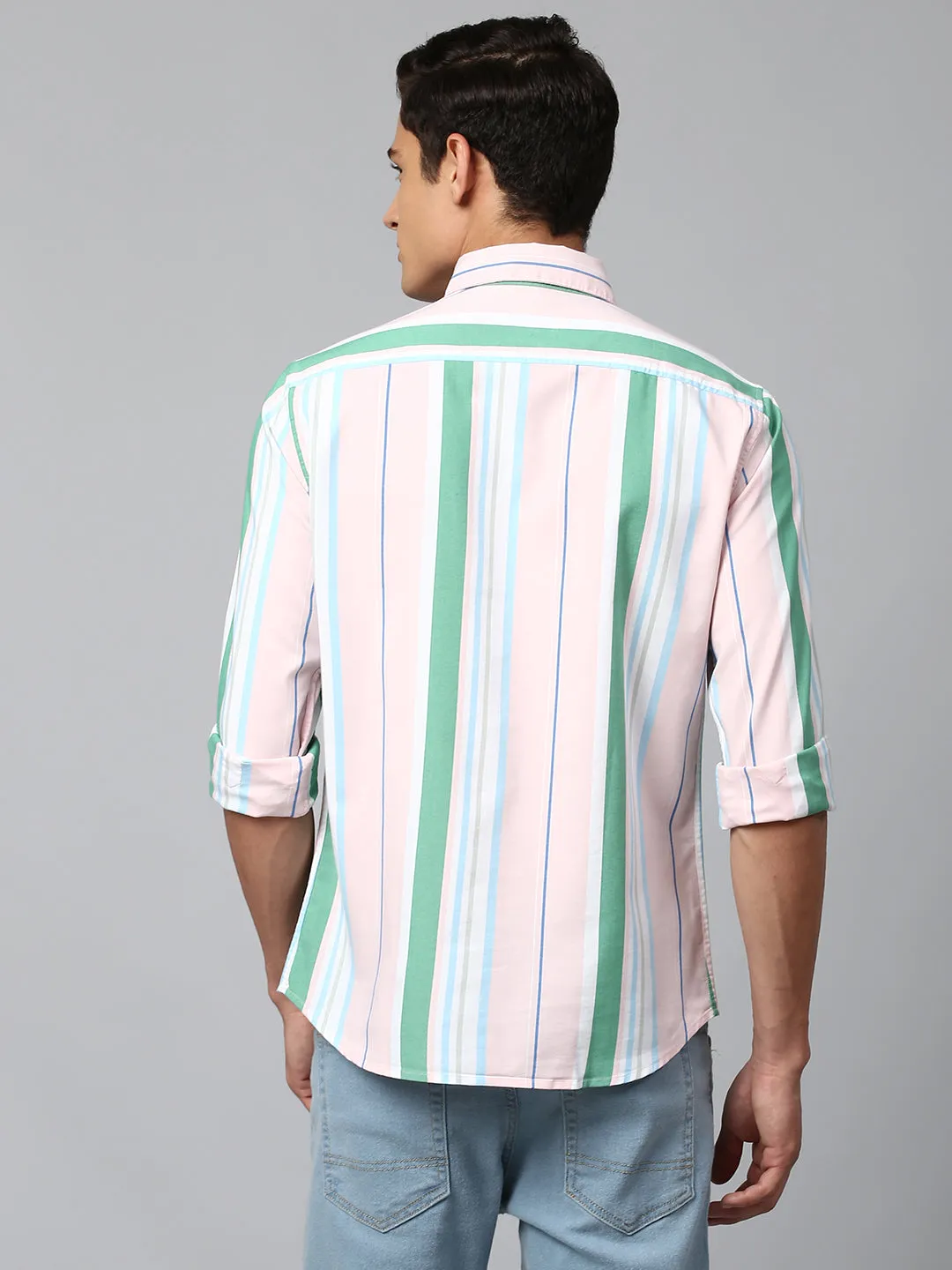 Men's Green Slim Fit Oxford Casual Shirt
