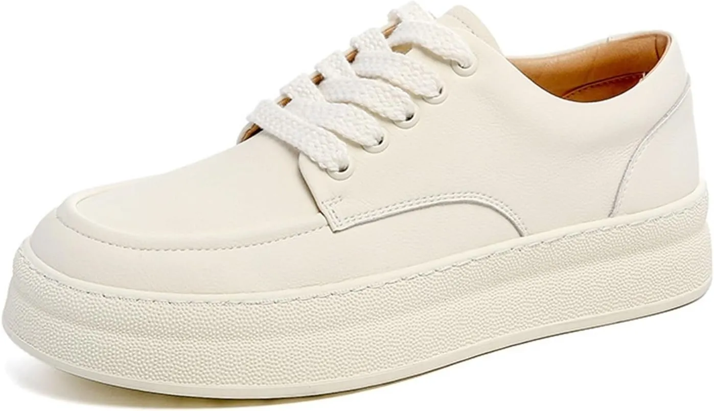 Mens Lace Up Platform Derby Shoes Lightweight Breathable Casual Round Toe Non-Slip Walking Shoes Arch Support Skateboard Shoes Slip On Shoes Outdoor Fashion Casual Dress Sneakers
