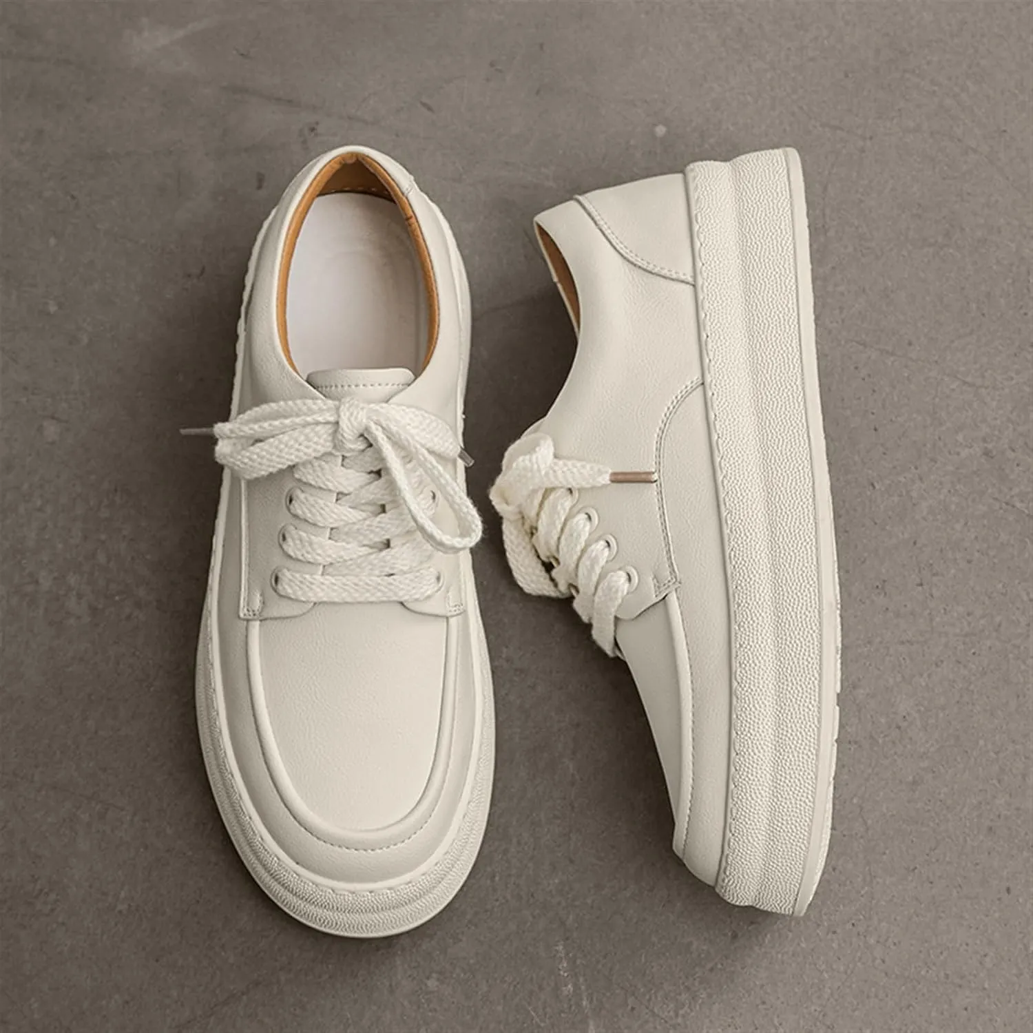 Mens Lace Up Platform Derby Shoes Lightweight Breathable Casual Round Toe Non-Slip Walking Shoes Arch Support Skateboard Shoes Slip On Shoes Outdoor Fashion Casual Dress Sneakers