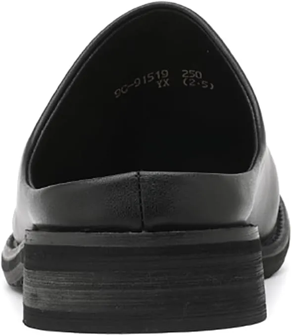 Men's Leather Mules Slippers Round Toe Low Heel Slip-On Loafers Comfortable Breathable Backless Soft Sole Casual Shoes
