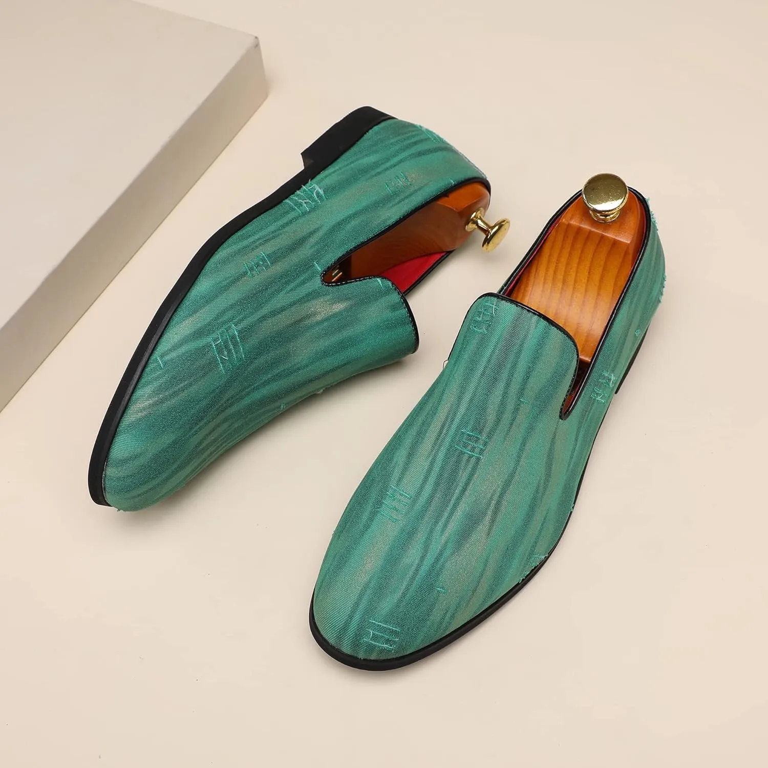 Men's Luxury Denim Penny Loafer Noble Slip-on Suede Loafers Shoes Smoking Slippers Party Dancing Shoes Plus Size 7-13