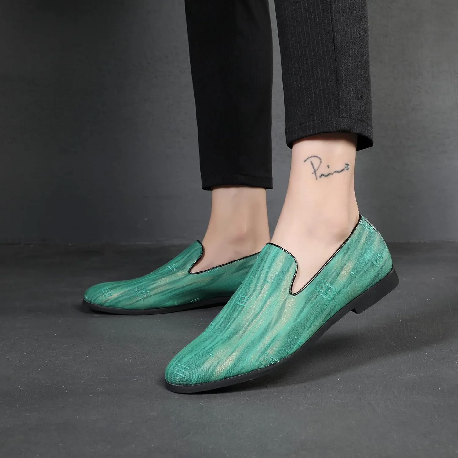 Men's Luxury Denim Penny Loafer Noble Slip-on Suede Loafers Shoes Smoking Slippers Party Dancing Shoes Plus Size 7-13