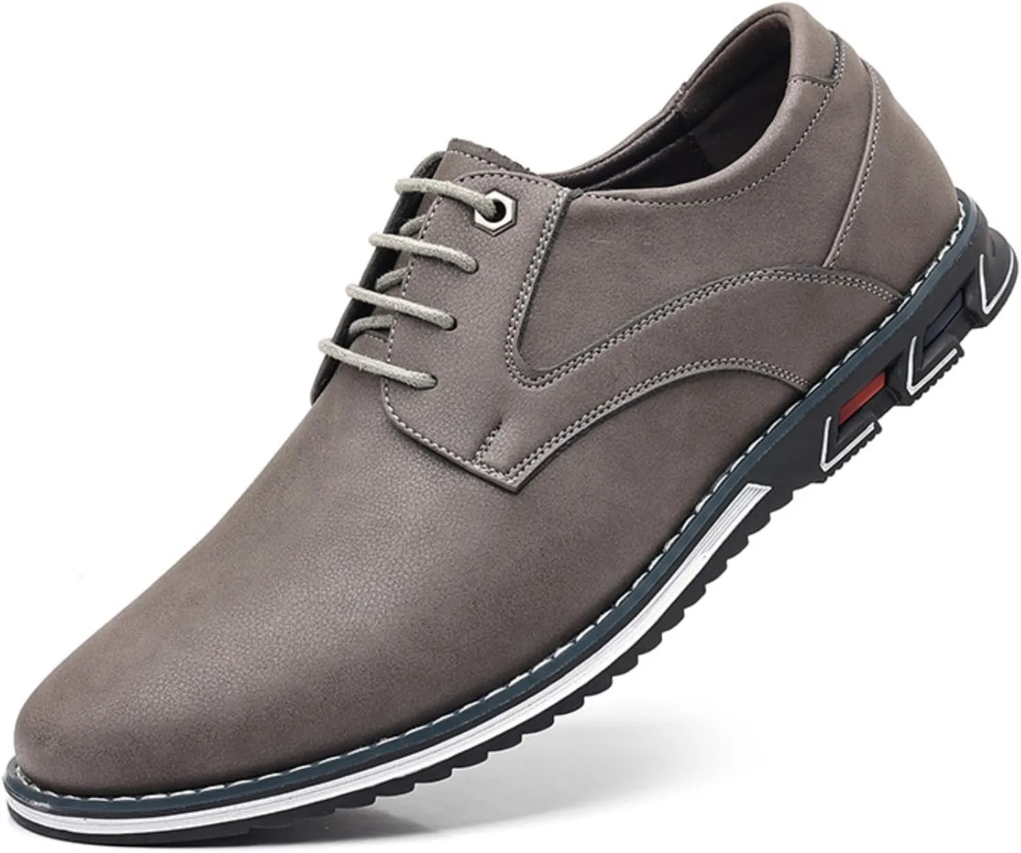 Men??s Oxford Dress Sneakers Casual Business Round Toe Flats Soft Linin Simple Lace-up Anti-Slip Loafers Shoes for Walk Driving Derby Orthopedic