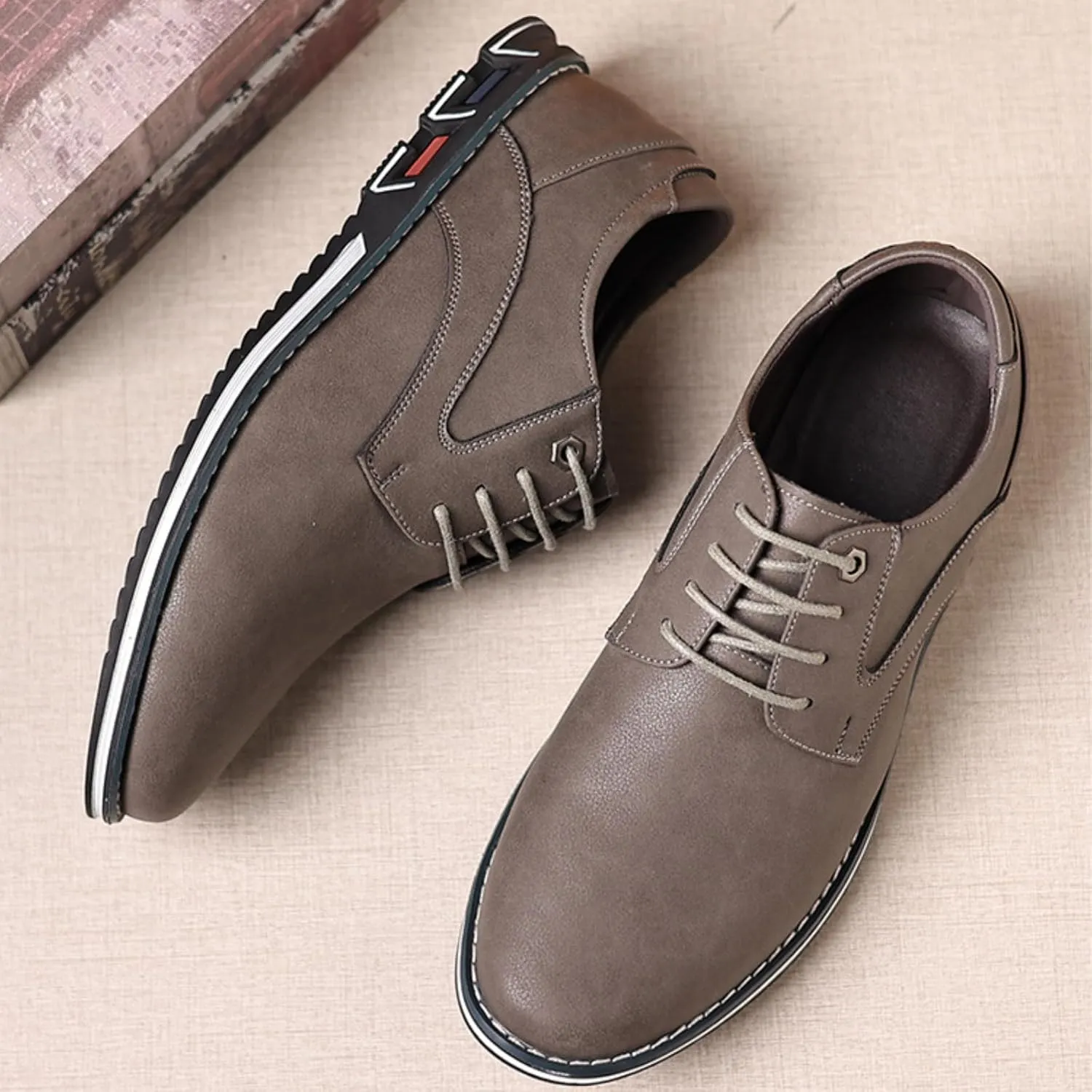 Men??s Oxford Dress Sneakers Casual Business Round Toe Flats Soft Linin Simple Lace-up Anti-Slip Loafers Shoes for Walk Driving Derby Orthopedic