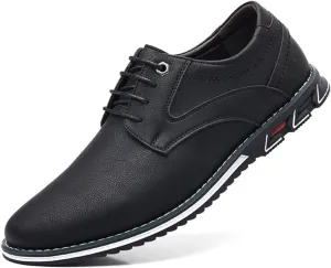 Men??s Oxford Dress Sneakers Casual Business Round Toe Flats Soft Linin Simple Lace-up Anti-Slip Loafers Shoes for Walk Driving Derby Orthopedic