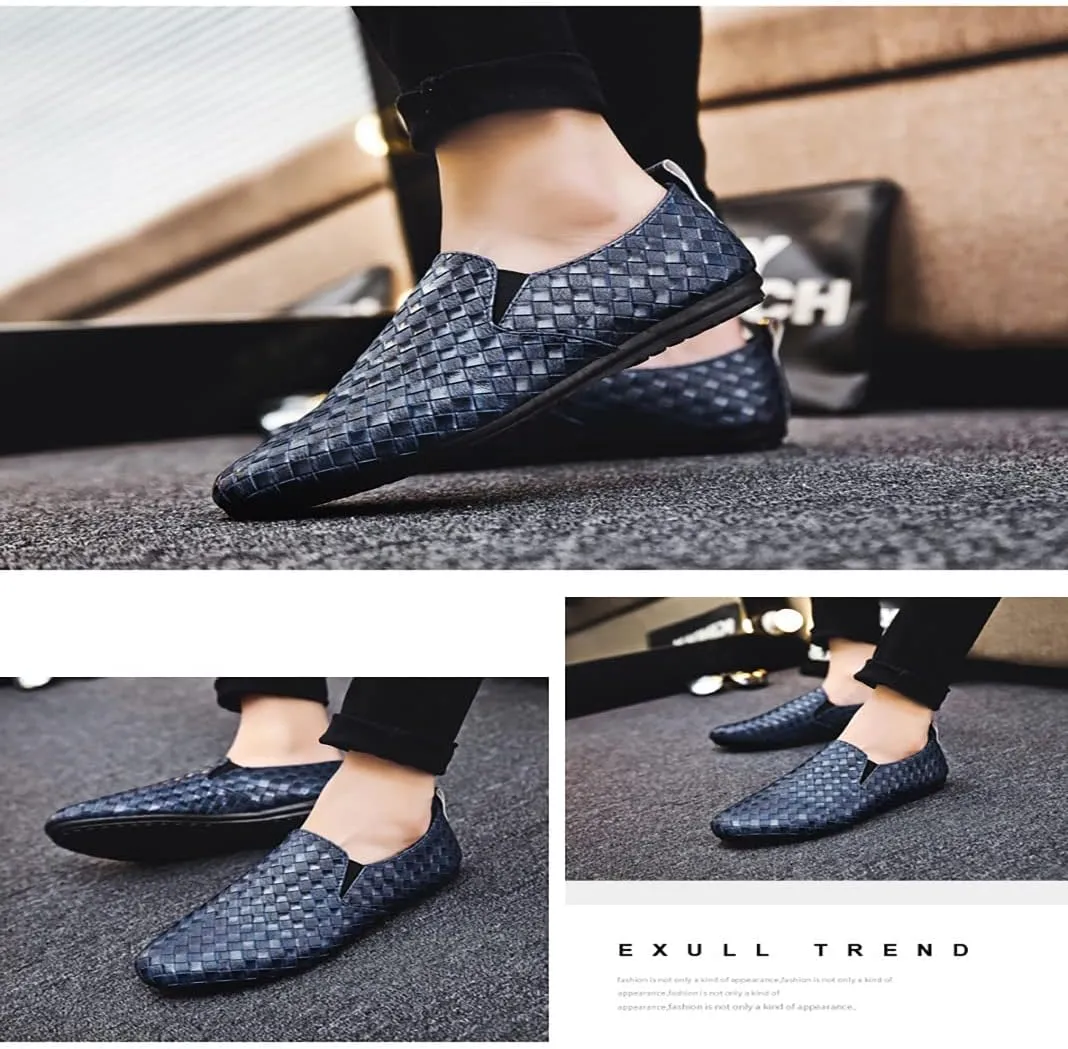 Men's Solid Color Slip-On Loafers, Fashion Casual Sneakers with Arch Support, Single Shoes for Outdoor Cycling Hiking