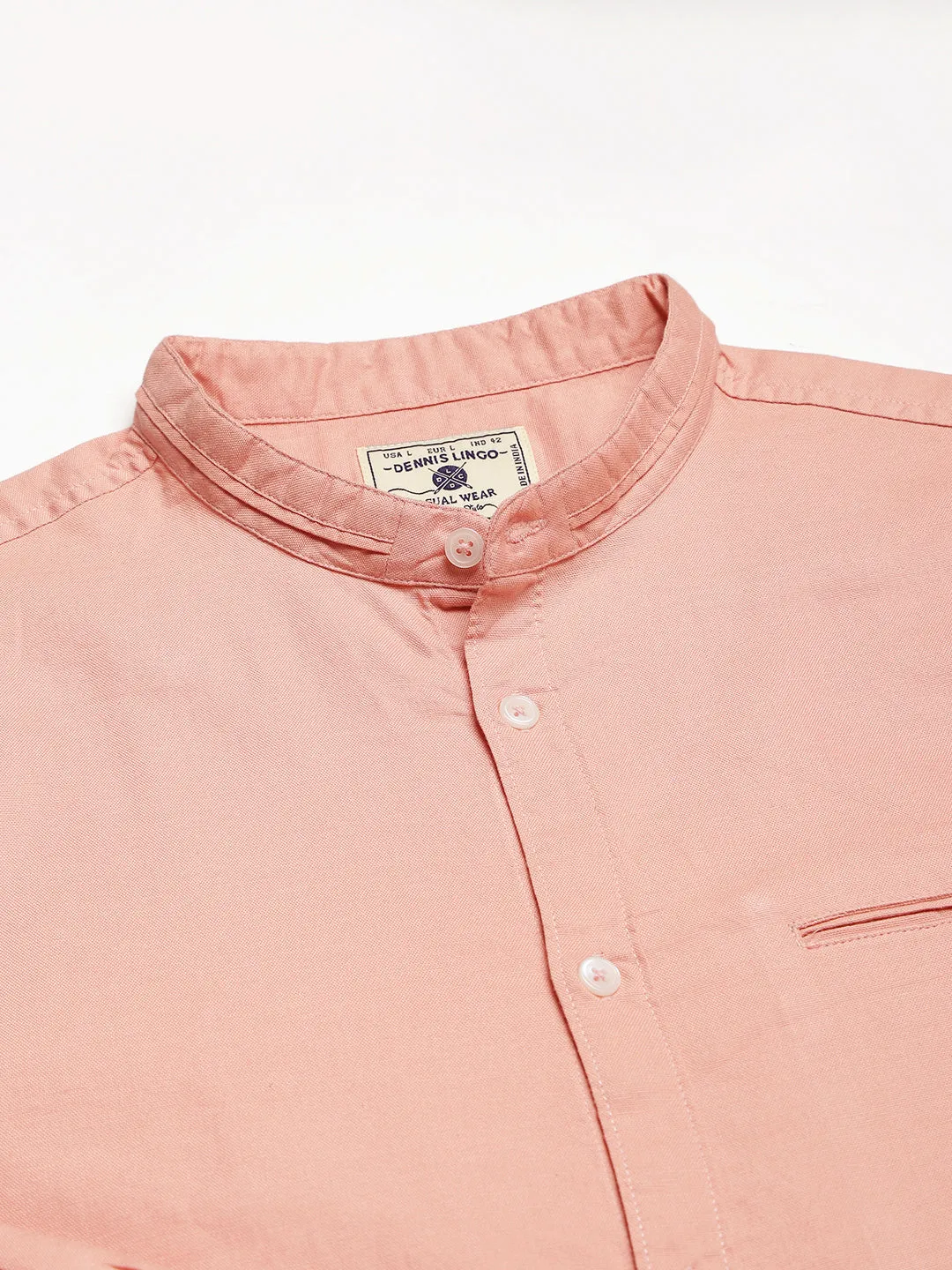 Men's Solid Slim Fit Cotton Casual Shirt With Cut Pocket