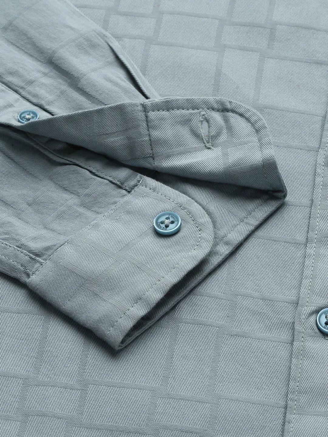 Men's Solid/Plain  Slim Fit Spread Collar Shirt (Teal)