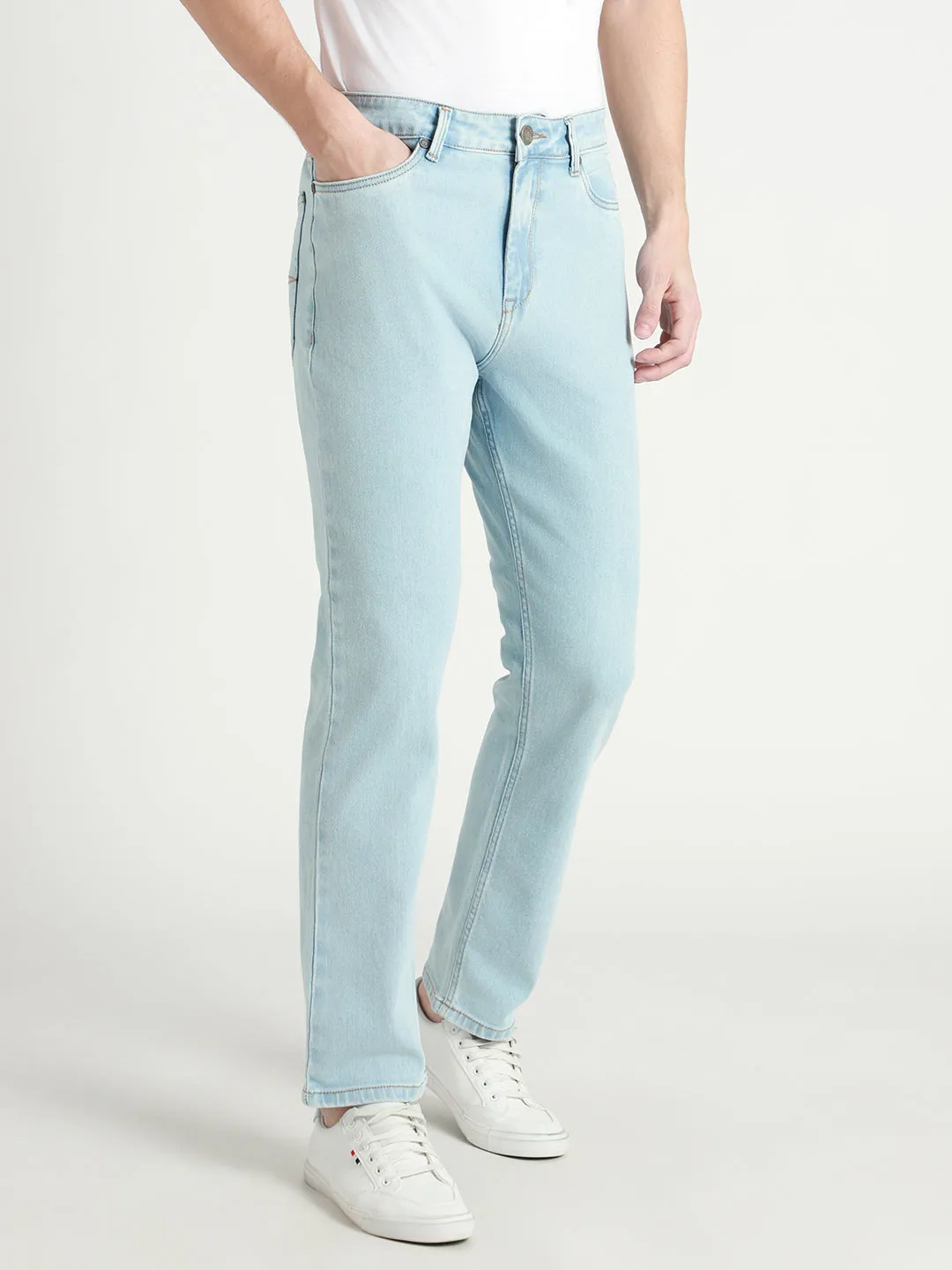 Men's Straight Washed LIGHT BLUE Jeans