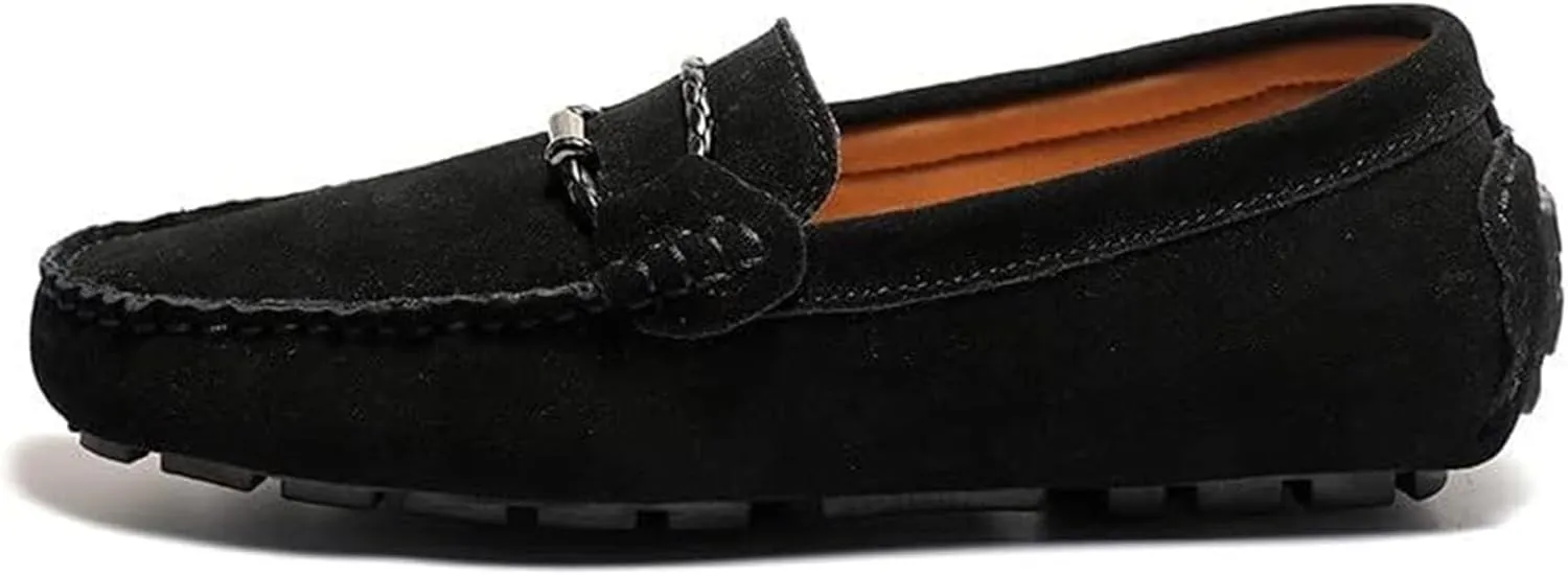 Men's Suede Casual Loafers Comfortable Slip On Lightweight Flat Dress Shoes for Office Walking Driving