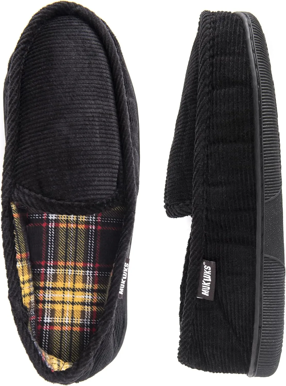 Muk Luks Men's Corduroy Moccasin with Flannel Lining Slip-On Loafer