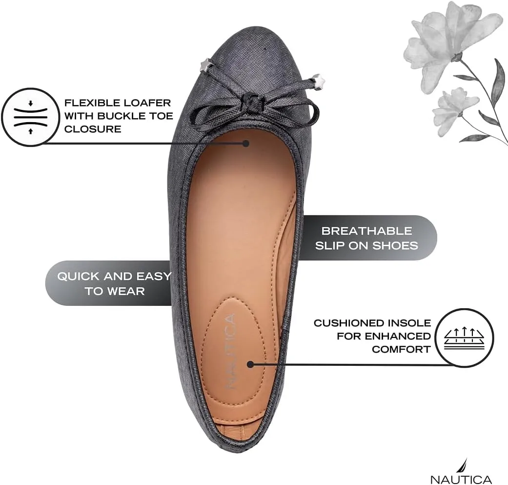 Nautica Girls' Dress Slip On Ballerina Flats ??Mary Jane Ballet Fashion Shoes for Toddlers, Little Kids, and Big Kids ??Lightweight & Comfortable