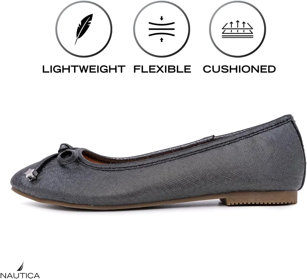 Nautica Girls' Dress Slip On Ballerina Flats ??Mary Jane Ballet Fashion Shoes for Toddlers, Little Kids, and Big Kids ??Lightweight & Comfortable