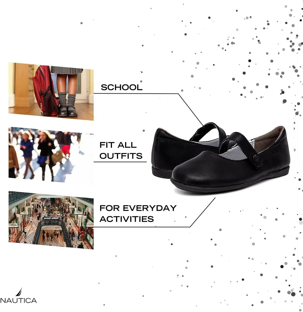 Nautica Girls' Dress Slip On Ballerina Flats ??Mary Jane Ballet Fashion Shoes for Toddlers, Little Kids, and Big Kids ??Lightweight & Comfortable