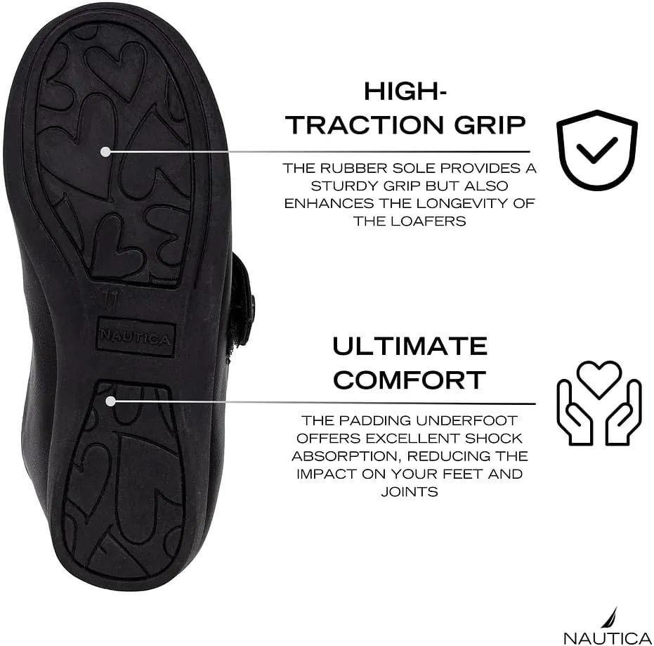 Nautica Girls' Dress Slip On Ballerina Flats ??Mary Jane Ballet Fashion Shoes for Toddlers, Little Kids, and Big Kids ??Lightweight & Comfortable