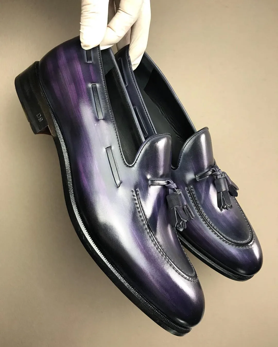 Purple Leather Burgos Tassel Loafers