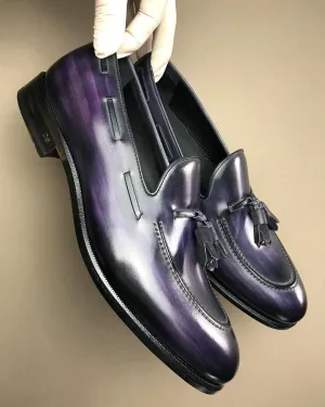 Purple Leather Burgos Tassel Loafers