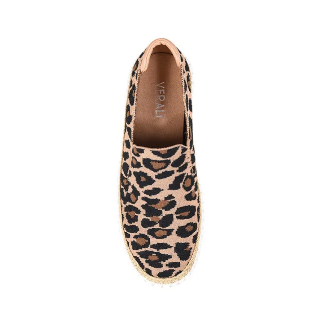 Queen Slip on Sneakers - Nude Leopard Knit