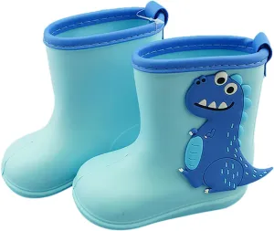 Rain Boots Toddler Children Cute Dinosaur Pull on Rainboots Boys Girls Cartoon Animals Water Shoes Baby