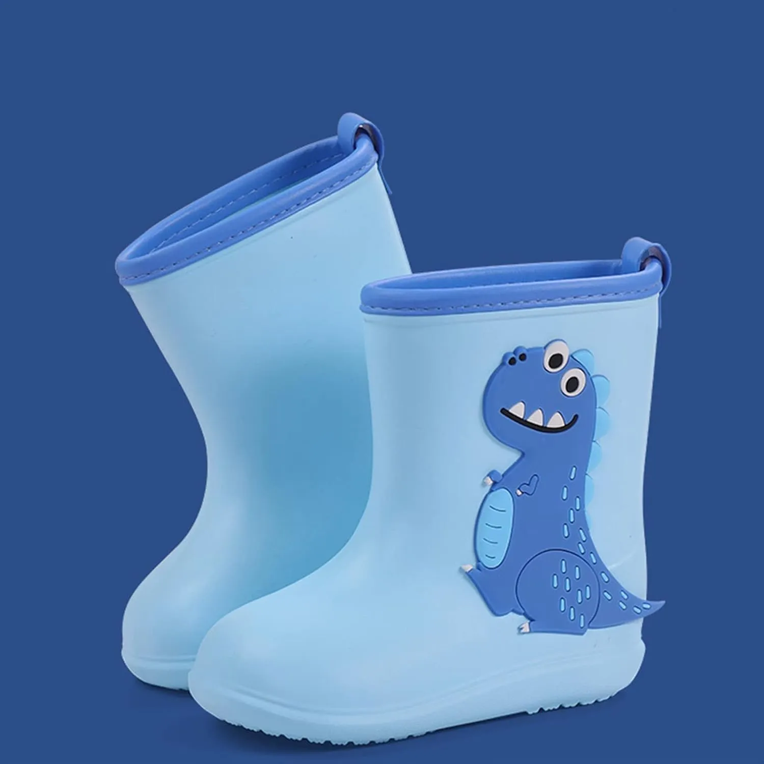 Rain Boots Toddler Children Cute Dinosaur Pull on Rainboots Boys Girls Cartoon Animals Water Shoes Baby