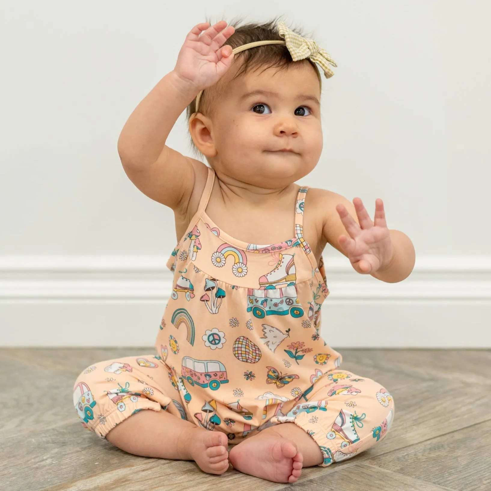 Retro Roller Skates Tank Pant Romper