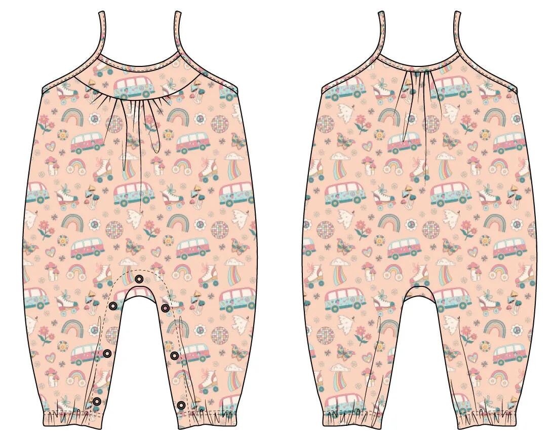 Retro Roller Skates Tank Pant Romper