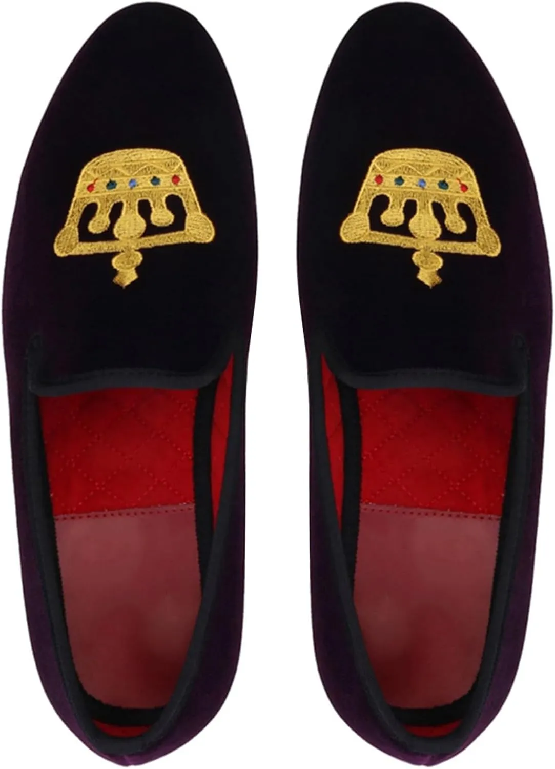Santimon Mens Loafers Slip On Wedding Dress Casual Suede Velvet Penny Loafers Fashion Tuxedo Business Luxury Embroidered Crown Shoes Prom Smoking Party Disco Moccasins for Men