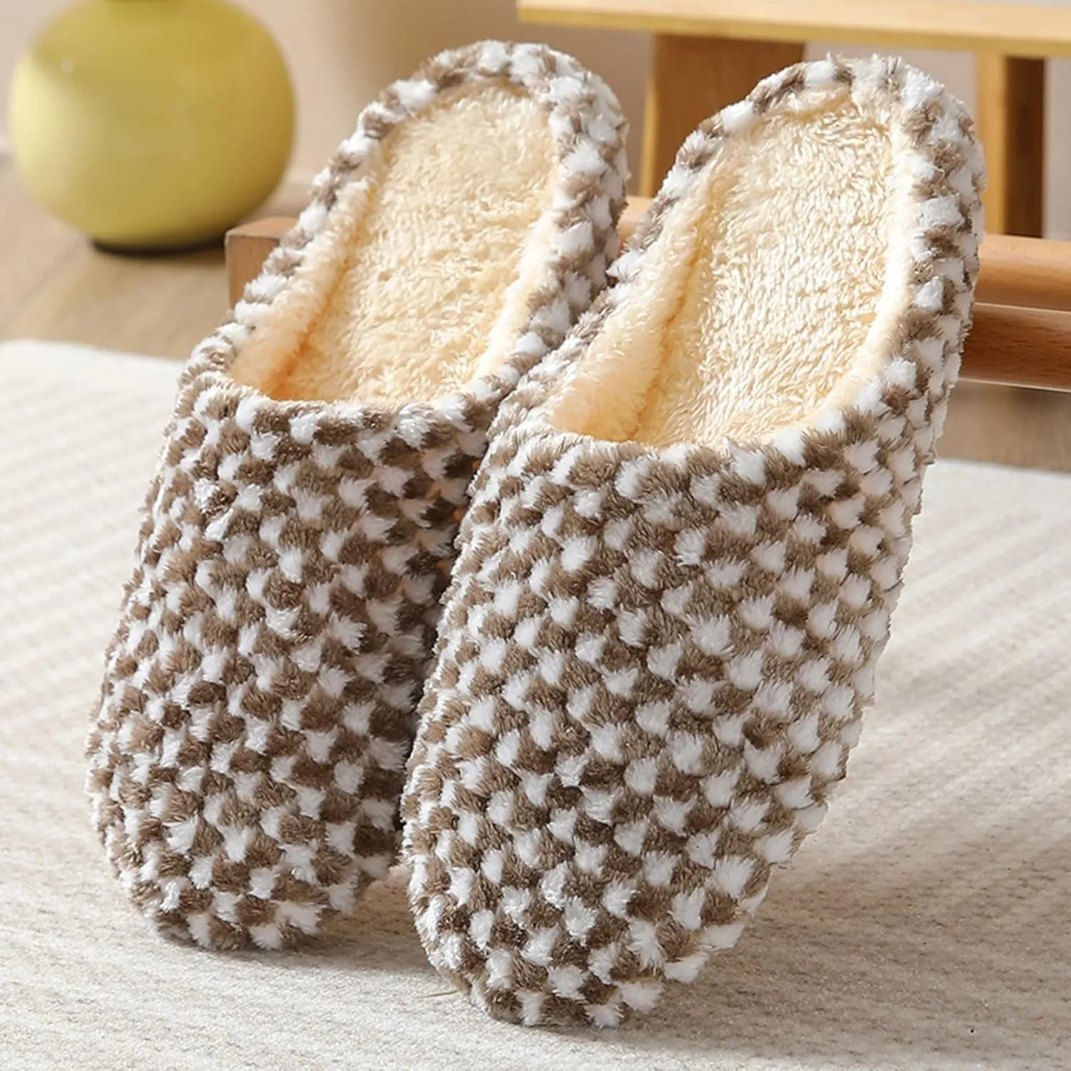 SBGMoSJ Womens Slip On Wide Width Indoor/Outdoor House Slippers Slippers for Men Winter Mens Slippers with Rubber Soles Hotel Slippers for Men Mens Christmas Gifts Gifts for Wife 2023