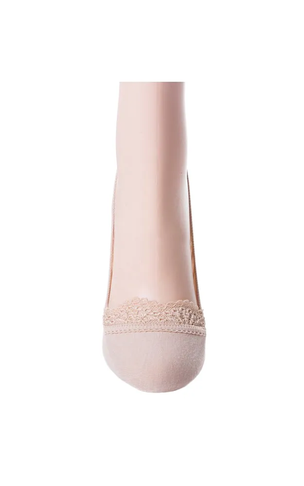 SC008 Solid Stretch Ankle Socks with Lace Trim (12prs Pack)