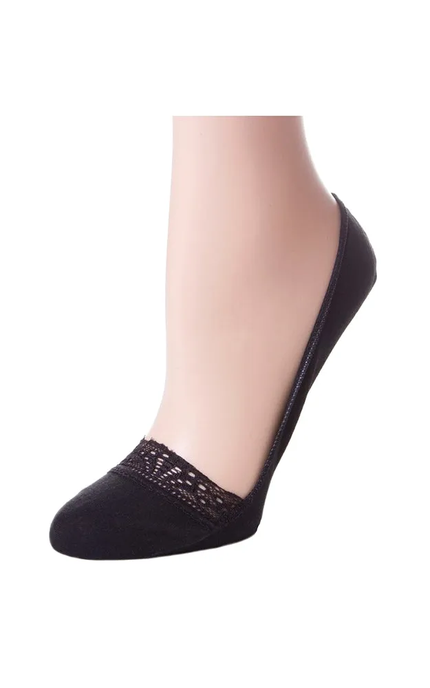 SC008 Solid Stretch Ankle Socks with Lace Trim (12prs Pack)