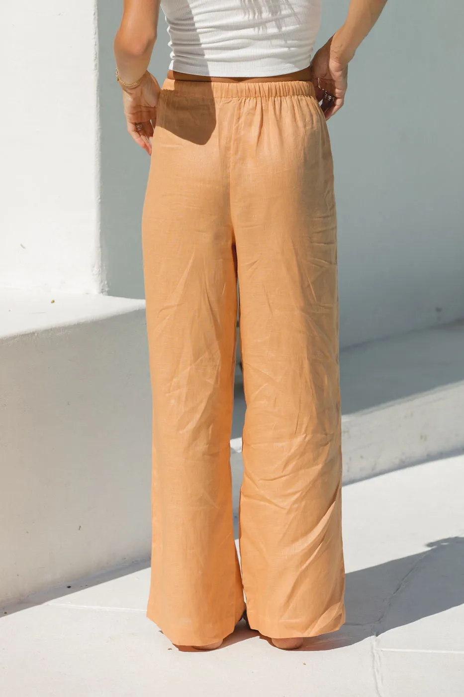 Slow Tide 100% Linen Drawstring Pants