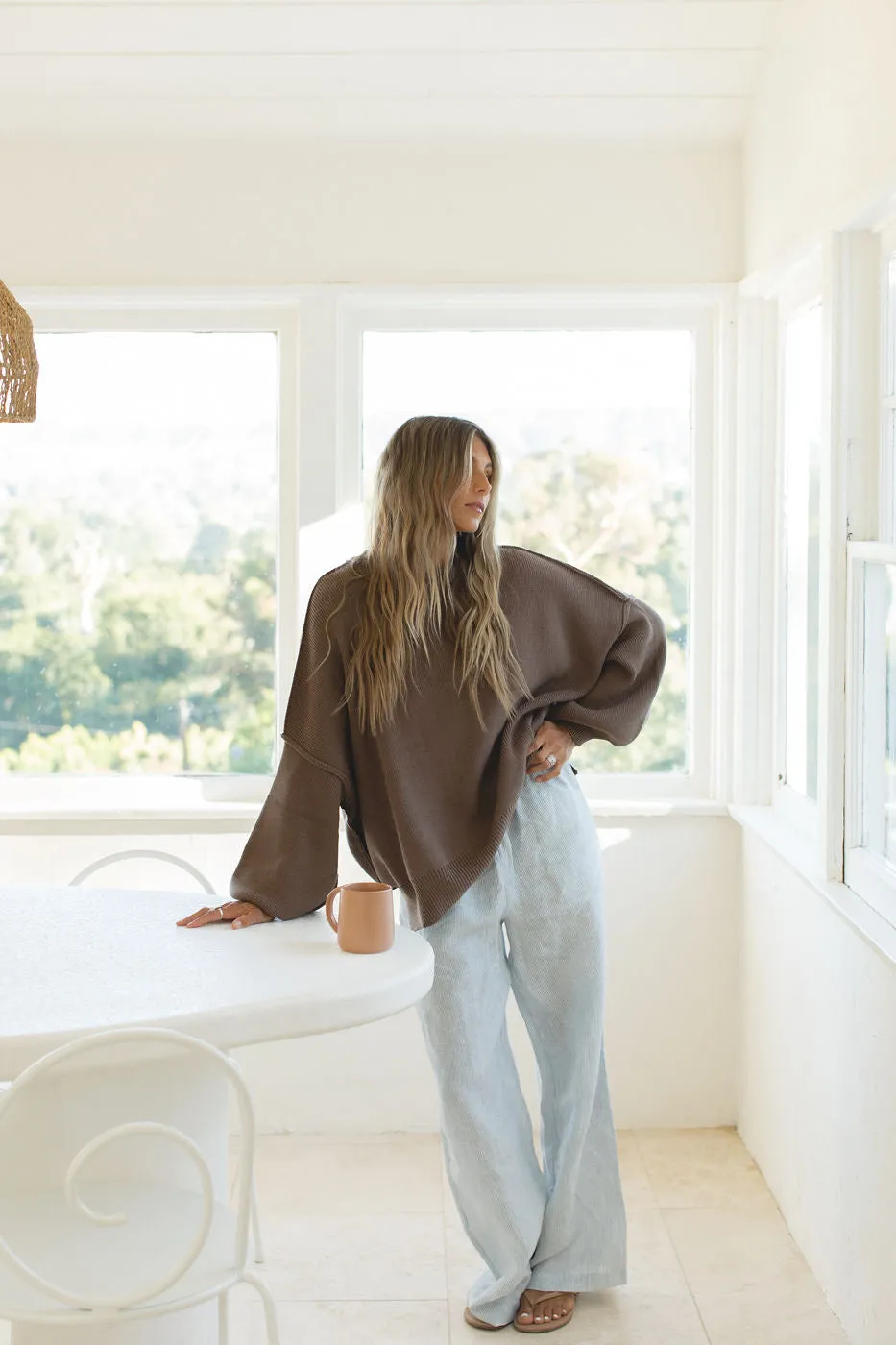 Slow Tide 100% Linen Drawstring Pants