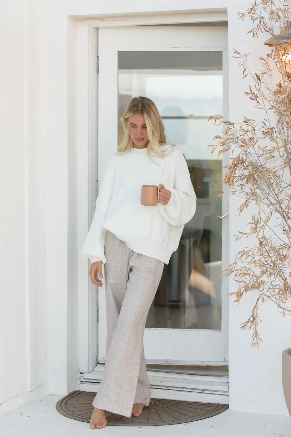 Slow Tide 100% Linen Drawstring Pants