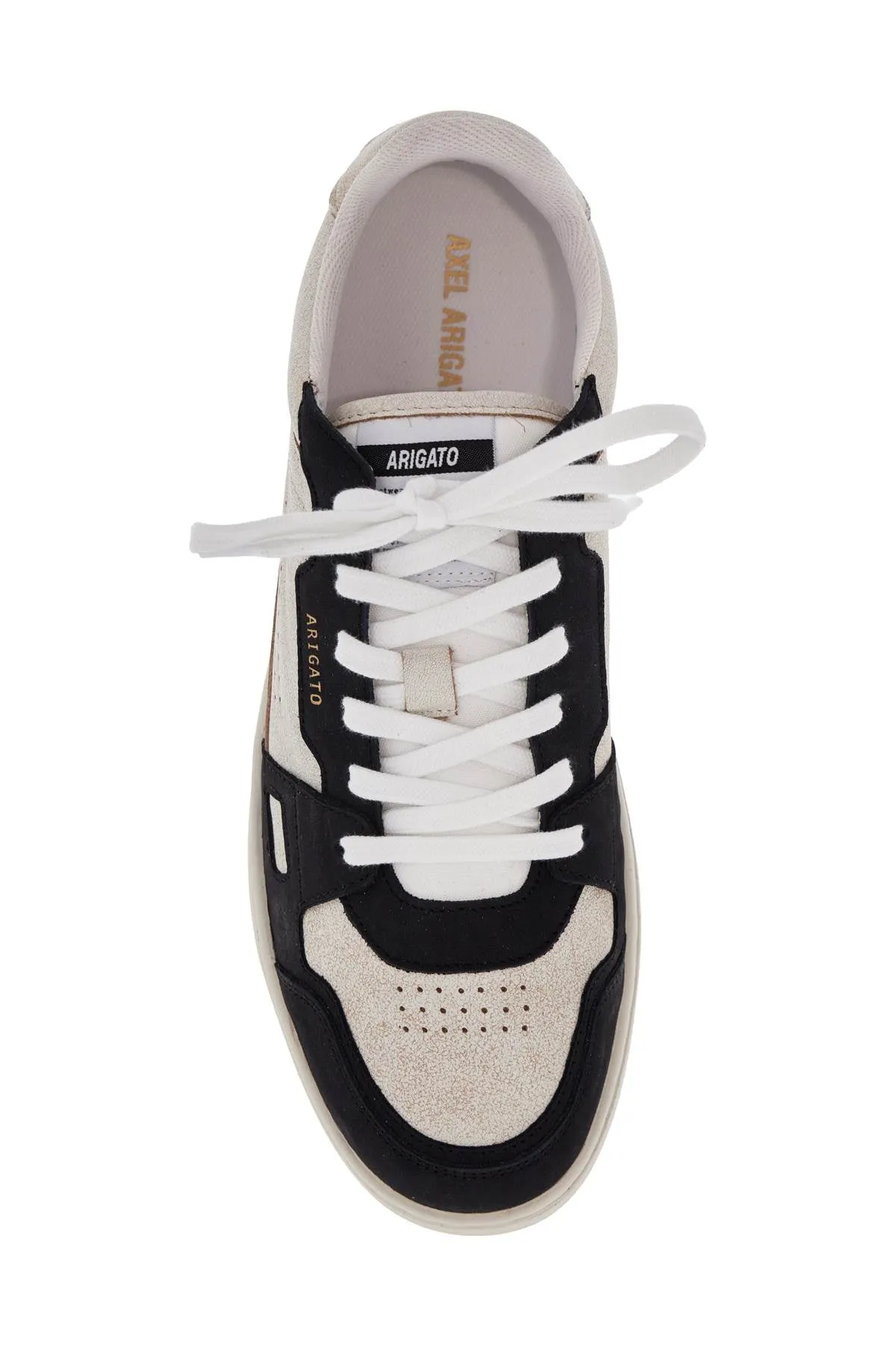 sneaker dice lo beige and black in leather and suede with recycled materials F1697004 BEIGE BLACK