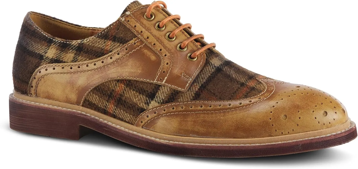 Spring Step L'Artiste Men's Thavo-Plaid Oxford Shoes Shoes