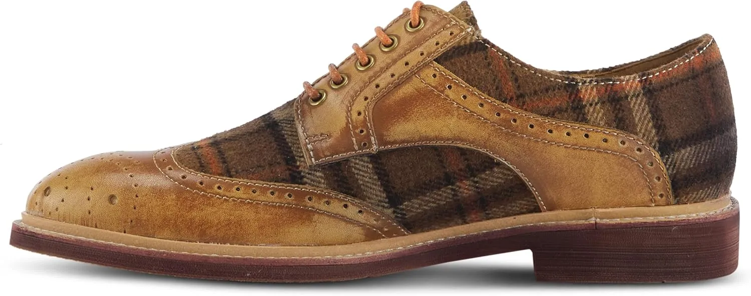 Spring Step L'Artiste Men's Thavo-Plaid Oxford Shoes Shoes