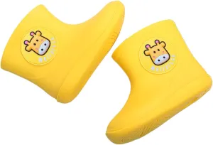 Toddler Boys Girls Shoes Boots Rubber Waterproof Kids Baby Cartoon Rain Baby Shoes Little Kid (Yellow #1, 1-2 Years)